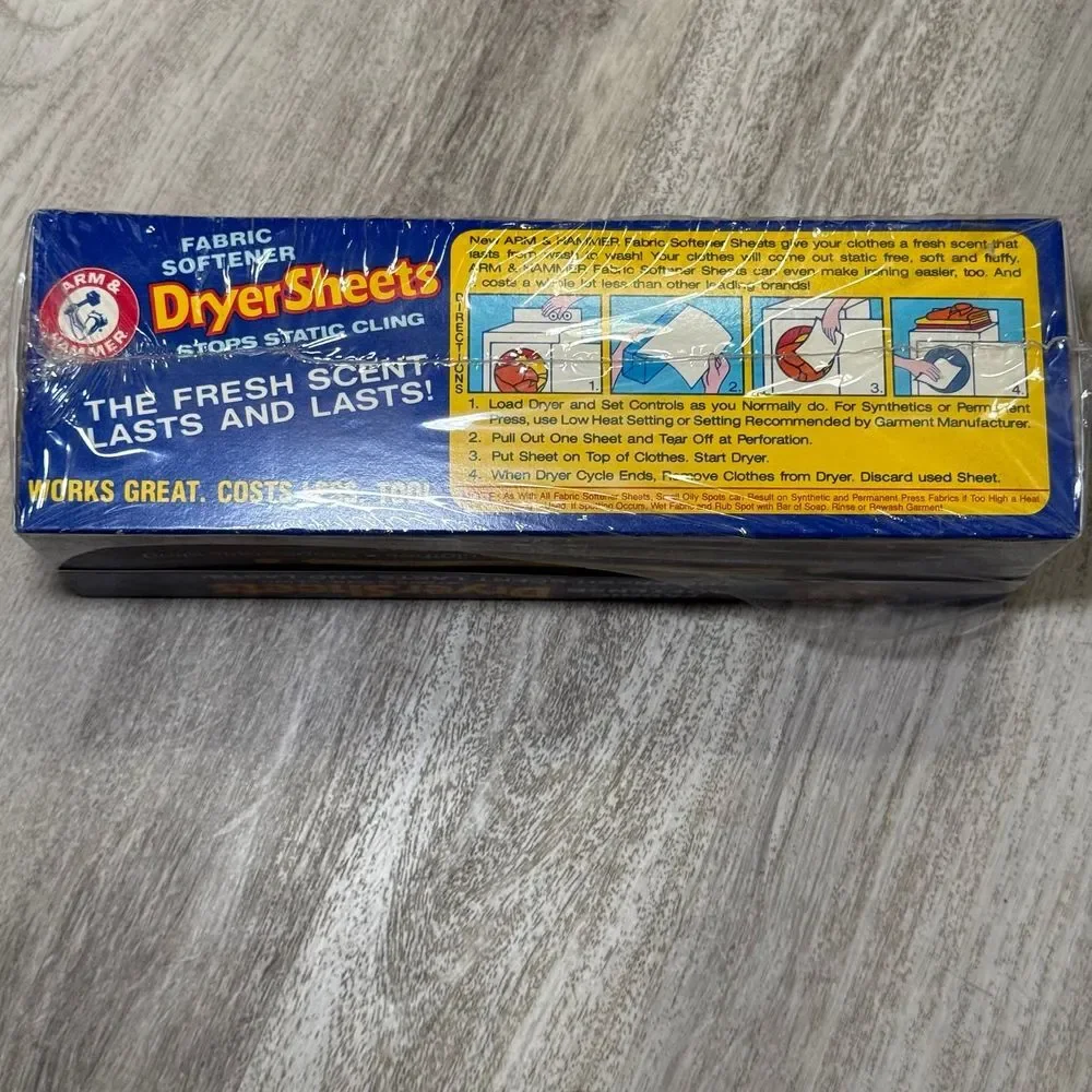 Vintage Arm & Hammer Fabric Softener Dryer Sheet Roll ~‎ 60 Pack ~ New Old Stock